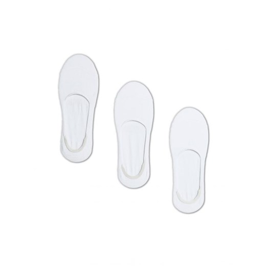 Cropp - 3 pack białych skarpetek stopek - biały ze sklepu Cropp w kategorii Skarpetki damskie - zdjęcie 163887995