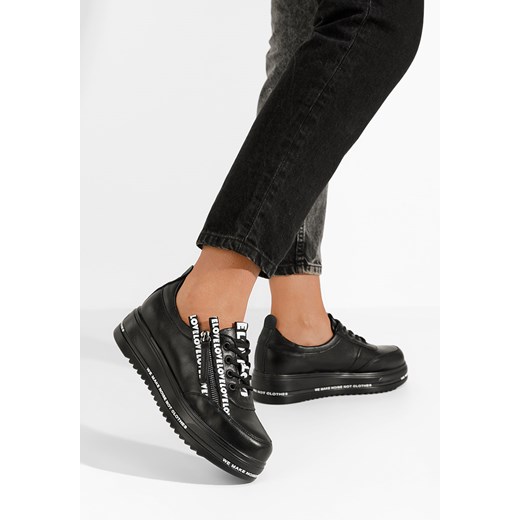 Czarne sneakersy na platformie Elova ze sklepu Zapatos w kategorii Trampki damskie - zdjęcie 163890177