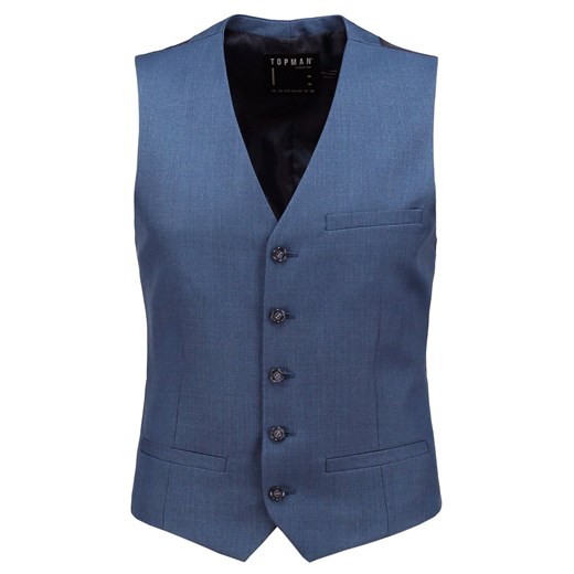 Topman BRODY Kamizelka garniturowa mid blue zalando niebieski do garnituru