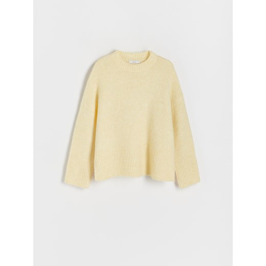 Sweter damski Reserved żółty z okrągłym dekoltem casualowy 