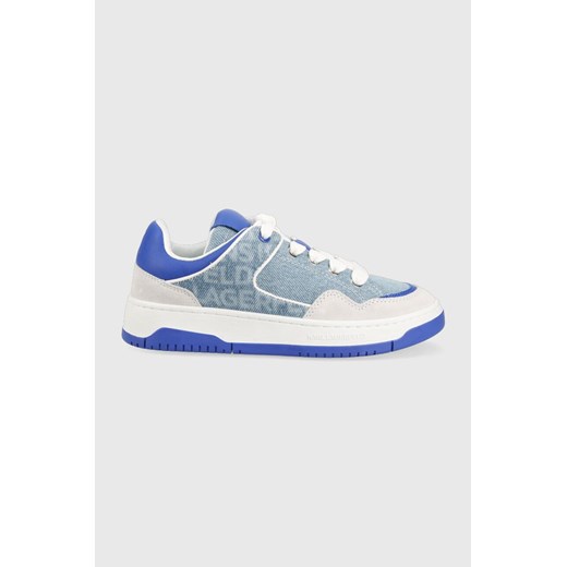 Niebieskie buty sportowe damskie Karl Lagerfeld Jeans płaskie na wiosnę