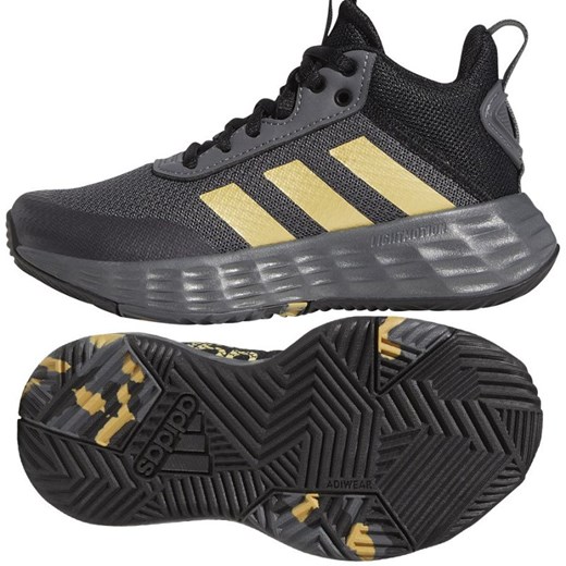 Buty do koszykówki adidas OwnTheGame 2.0 Jr GZ3381 odcienie szarości szare ze sklepu ButyModne.pl w kategorii Buty sportowe dziecięce - zdjęcie 163919715