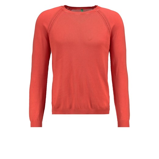 Benetton Sweter coral red zalando  abstrakcyjne wzory