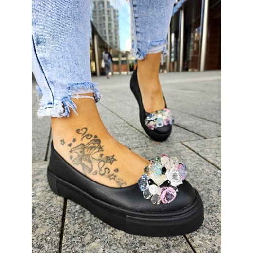 PRZEPIĘKNE POLSKIE BALERINKI Calzado Santorio z ozdobnymi kamykami SANT-06 Calzado 36 wyprzedaż Calzado