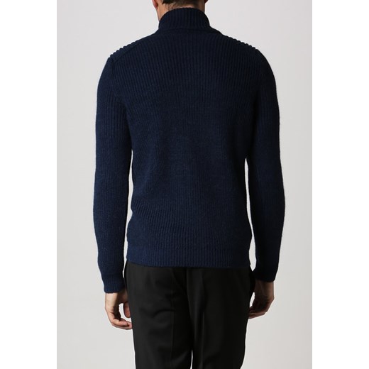Sisley Sweter niebieski zalando czarny bez wzorów/nadruków