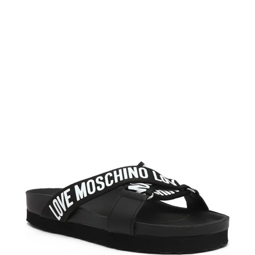 Klapki damskie Love Moschino z tkaniny bez zapięcia letnie