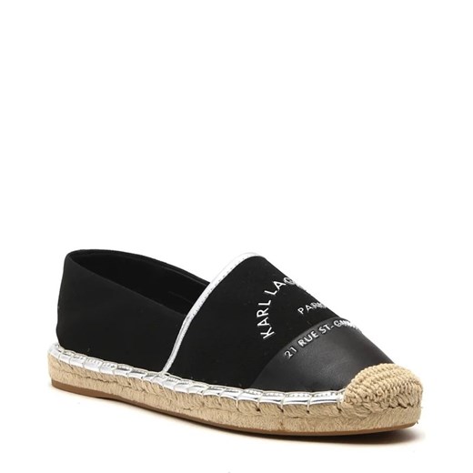 Espadryle damskie czarne Karl Lagerfeld casual z tworzywa sztucznego na płaskiej podeszwie 