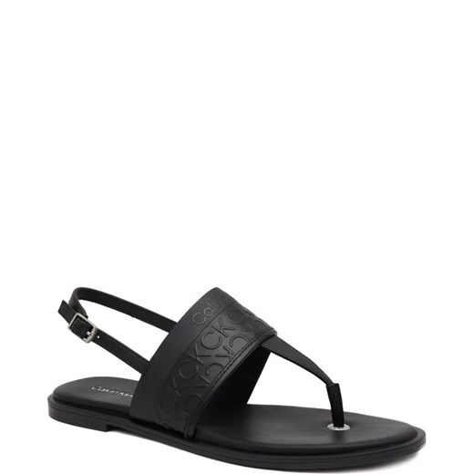 Calvin Klein Skórzane sandały ALMOND TP SANDAL - HF MONO ze sklepu Gomez Fashion Store w kategorii Sandały damskie - zdjęcie 163937285