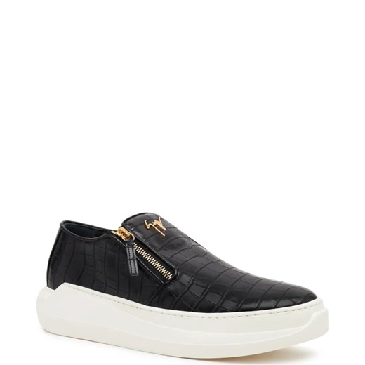 Giuseppe Zanotti Slip on LOGOBALL | z dodatkiem skóry Giuseppe Zanotti 45 okazja Gomez Fashion Store