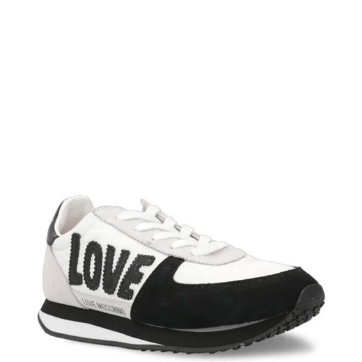 Buty sportowe damskie wielokolorowe Love Moschino sneakersy płaskie z tkaniny sznurowane