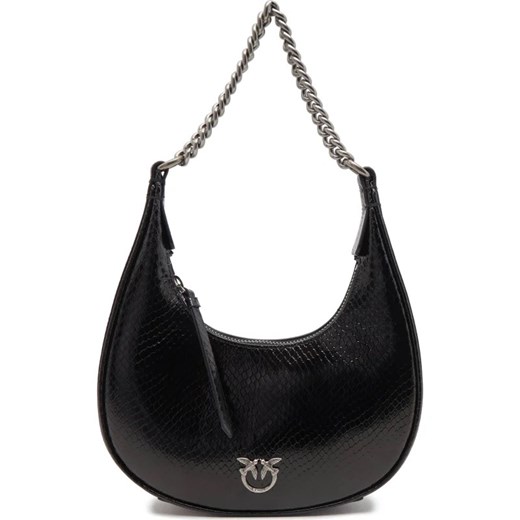 Pinko Skórzane hobo BRIOCHE HOBO MINI PELLE LAMINA Pinko Uniwersalny Gomez Fashion Store