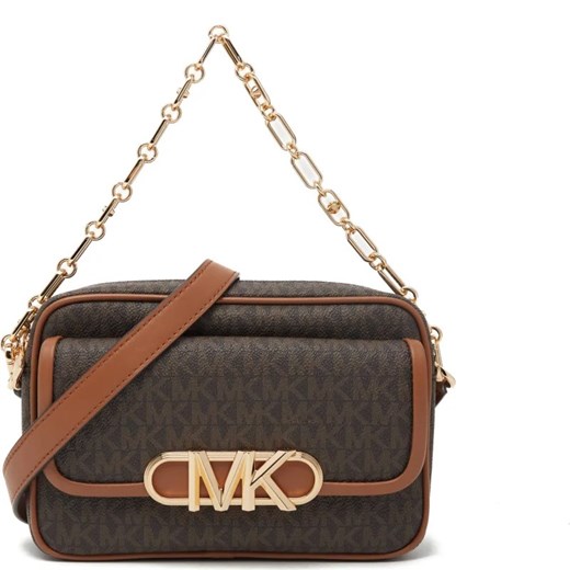 Kopertówka Michael Kors na ramię mała brązowa ze skóry ekologicznej matowa 