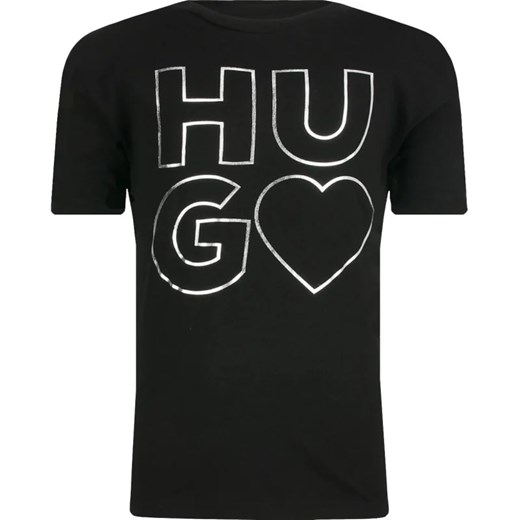 HUGO KIDS T-shirt | Regular Fit ze sklepu Gomez Fashion Store w kategorii Bluzki dziewczęce - zdjęcie 163946398