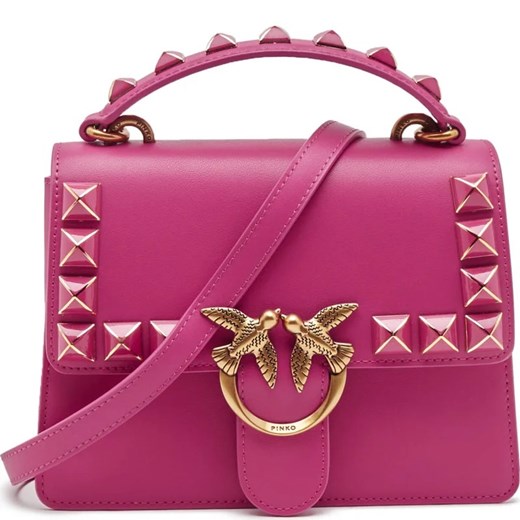 Pinko Skórzana torebka na ramię LOVE ONE TOP HANDLE MINI LIGHT Pinko Uniwersalny Gomez Fashion Store