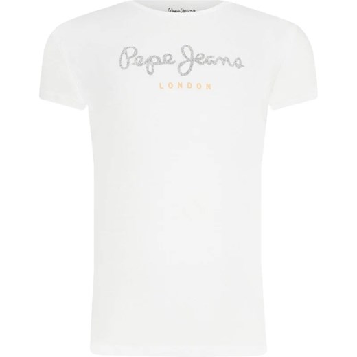 Pepe Jeans London T-shirt HANA GLITTER | Regular Fit ze sklepu Gomez Fashion Store w kategorii Bluzki dziewczęce - zdjęcie 163949389