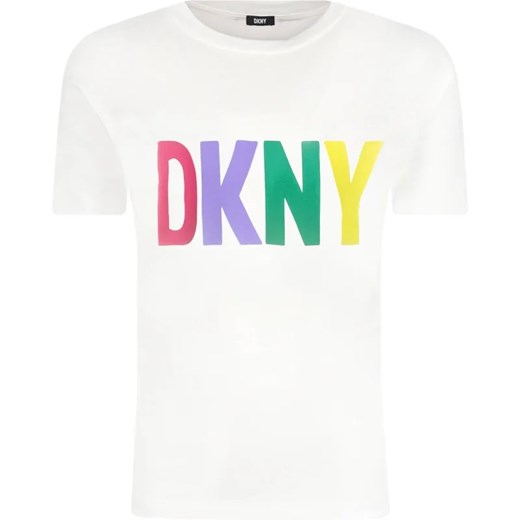 Bluzka dziewczęca DKNY z krótkimi rękawami z napisem 
