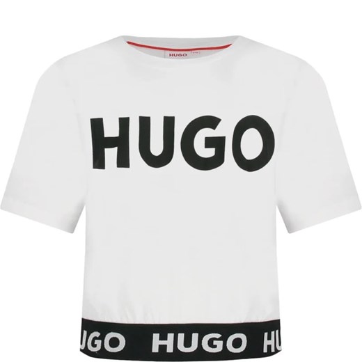 HUGO KIDS T-shirt | Regular Fit ze sklepu Gomez Fashion Store w kategorii Bluzki dziewczęce - zdjęcie 163949446