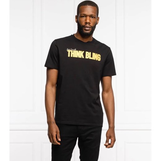 T-shirt męski Just Cavalli z napisami z krótkimi rękawami