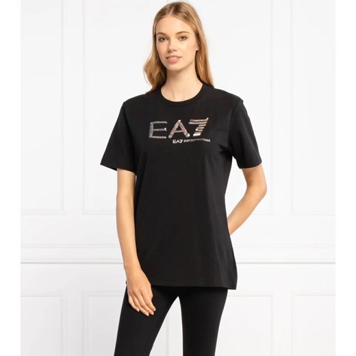 EA7 T-shirt | Regular Fit ze sklepu Gomez Fashion Store w kategorii Bluzki damskie - zdjęcie 163954339