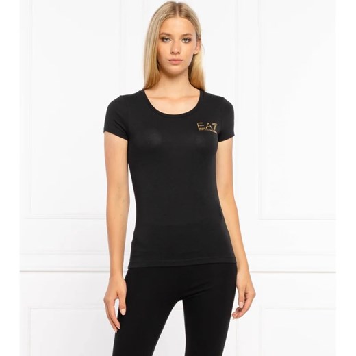 EA7 T-shirt | Slim Fit ze sklepu Gomez Fashion Store w kategorii Bluzki damskie - zdjęcie 163954846
