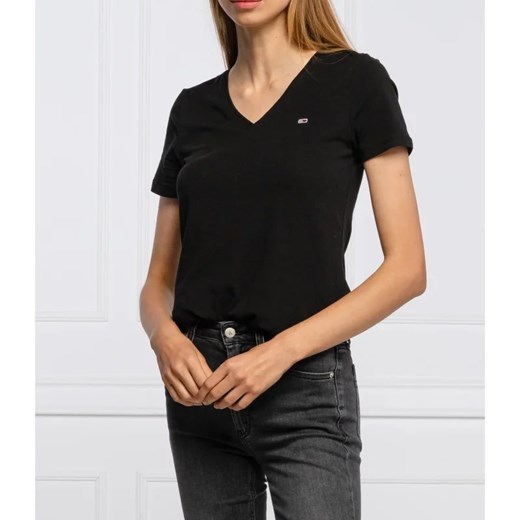 Bluzka damska Tommy Jeans z dekoltem w serek 