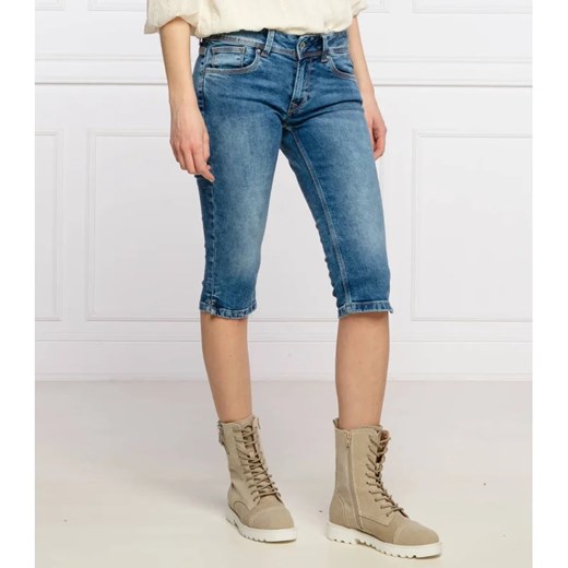 Pepe Jeans London Szorty SATURN CROP | Skinny fit | denim 28 okazja Gomez Fashion Store