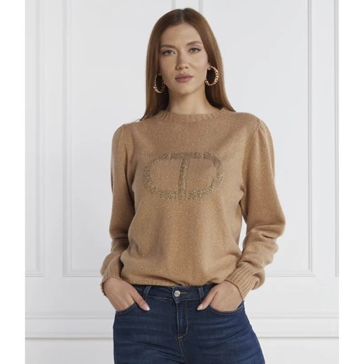 TWINSET Wełniany sweter | Regular Fit | z dodatkiem kaszmiru ze sklepu Gomez Fashion Store w kategorii Swetry damskie - zdjęcie 163956419