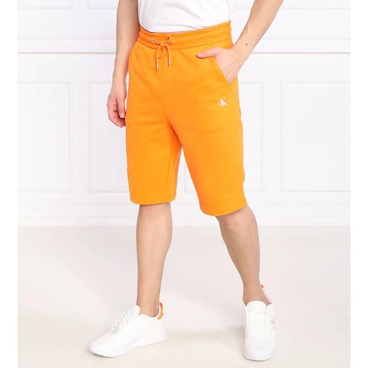 Spodenki męskie Calvin Klein pomarańczowe bawełniane w sportowym stylu 