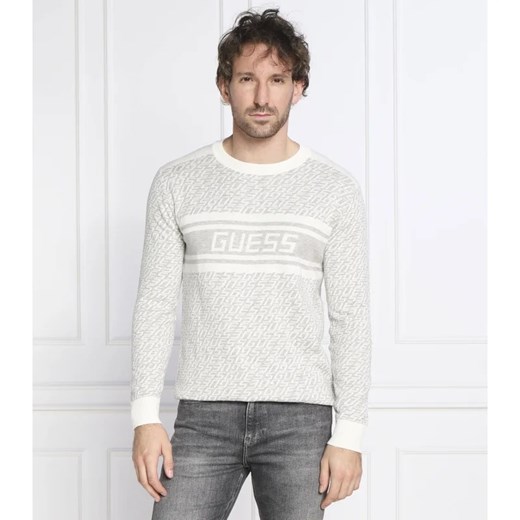 GUESS JEANS Sweter PALMER | Slim Fit | z dodatkiem wełny L Gomez Fashion Store wyprzedaż