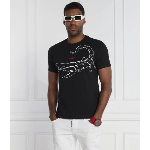 T-shirt męski Hugo Boss młodzieżowy z krótkimi rękawami bawełniany