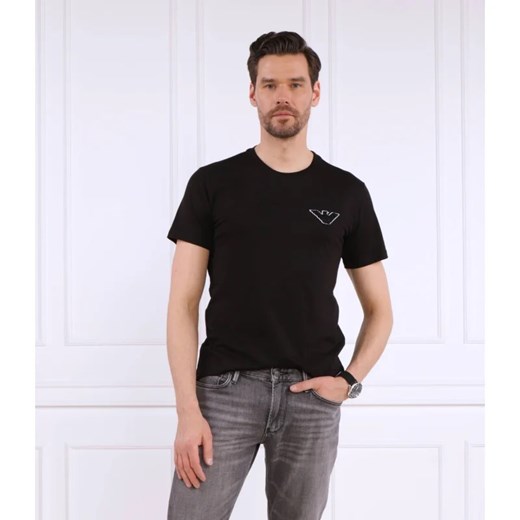 T-shirt męski czarny Emporio Armani z krótkim rękawem 