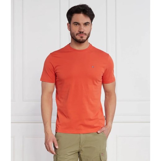 T-shirt męski pomarańczowa Napapijri z krótkim rękawem 