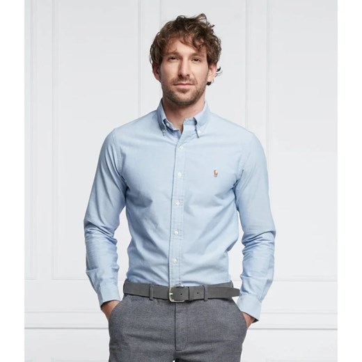 Koszula męska niebieska Polo Ralph Lauren z bawełny 
