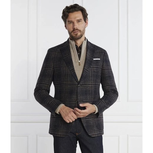 Marynarka męska Joop! elegancka czarna z poliamidu w kratkę