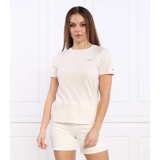 Bluzka damska Tommy Hilfiger z krótkim rękawem z okrągłym dekoltem bawełniana