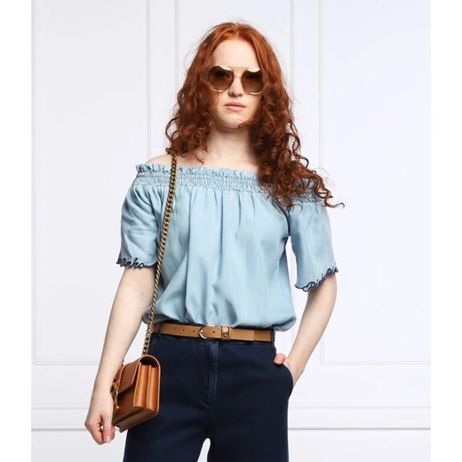 Pinko bluzka damska z okrągłym dekoltem casual