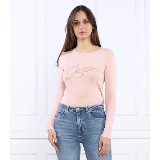 GUESS JEANS Sweter LS EDIE RN | Regular Fit L okazyjna cena Gomez Fashion Store