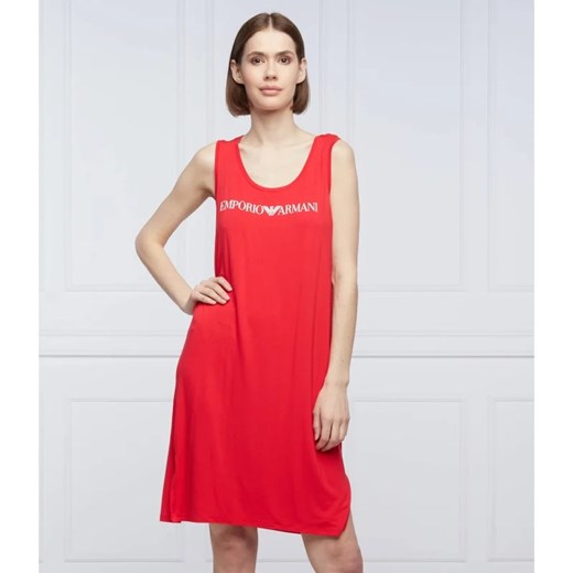 Sukienka Emporio Armani z napisem mini z elastanu bez rękawów