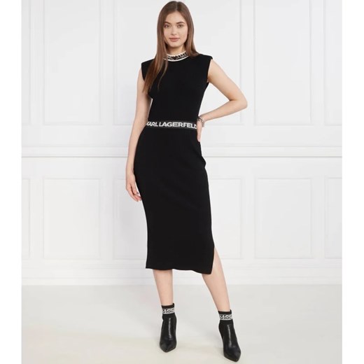 Karl Lagerfeld Sukienka slvs high neck knit ze sklepu Gomez Fashion Store w kategorii Sukienki - zdjęcie 163964068