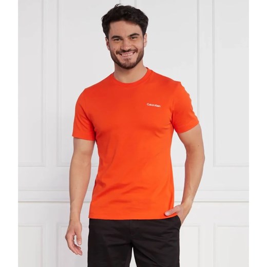 T-shirt męski Calvin Klein pomarańczowa casual 
