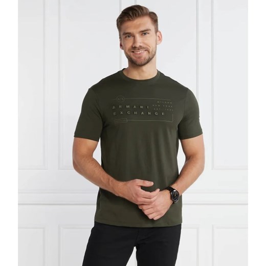 T-shirt męski Armani Exchange bawełniany zielony 