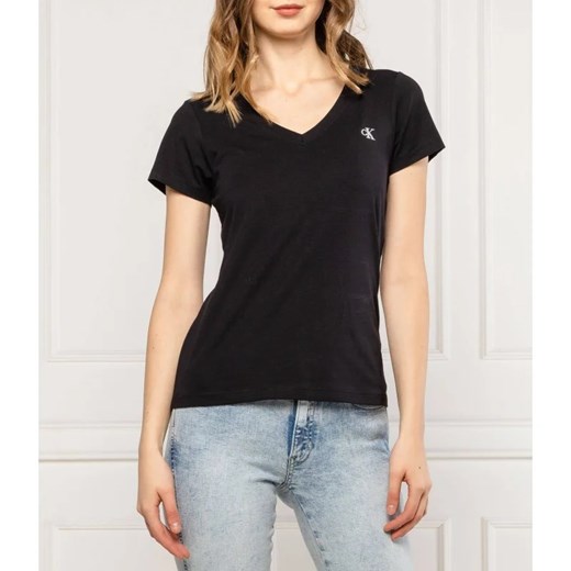 CALVIN KLEIN JEANS T-shirt EMBROIDERY | Regular Fit ze sklepu Gomez Fashion Store w kategorii Bluzki damskie - zdjęcie 163965235