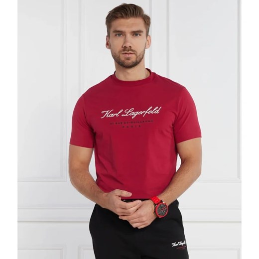 T-shirt męski czerwony Karl Lagerfeld z krótkim rękawem