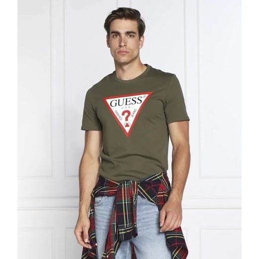 T-shirt męski Guess z krótkim rękawem młodzieżowy na wiosnę