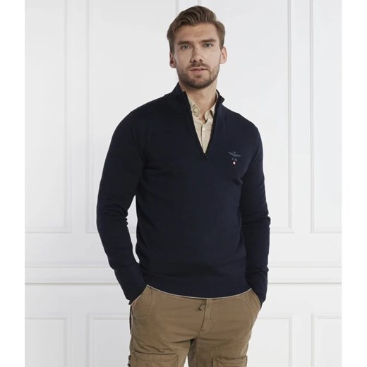 Aeronautica Militare Wełniany sweter | Slim Fit ze sklepu Gomez Fashion Store w kategorii Swetry męskie - zdjęcie 163966959