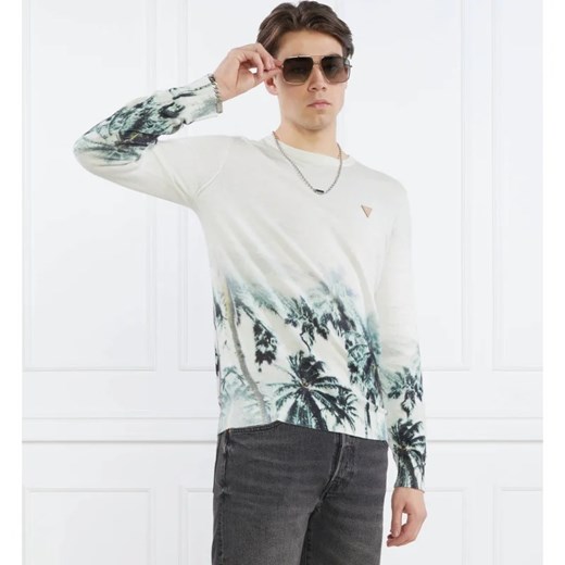 GUESS Sweter TYSON LS CN ALLOVER | Regular Fit ze sklepu Gomez Fashion Store w kategorii Swetry męskie - zdjęcie 163967099