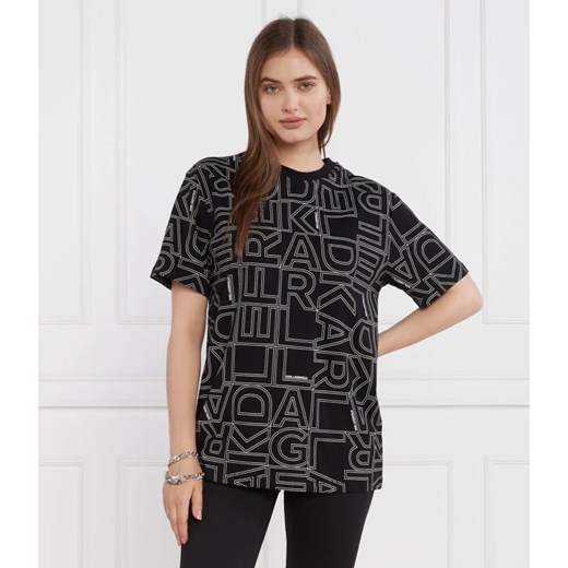 Karl Lagerfeld T-shirt square aop | Regular Fit ze sklepu Gomez Fashion Store w kategorii Bluzki damskie - zdjęcie 163967177