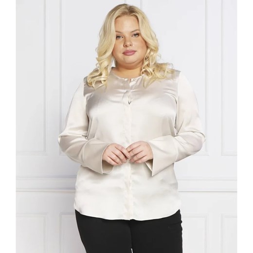 Persona by Marina Rinaldi Satynowa bluzka FASCIA plus size | Regular Fit ze sklepu Gomez Fashion Store w kategorii Bluzki damskie - zdjęcie 163967775