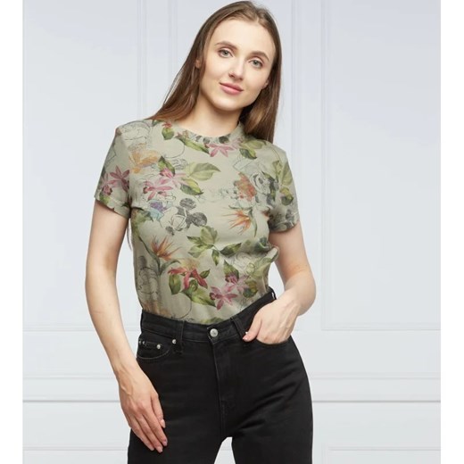 Desigual bluzka damska na wiosnę z okrągłym dekoltem bawełniana casual z krótkimi rękawami