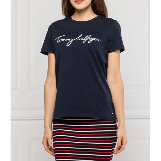 Tommy Hilfiger T-shirt | Regular Fit ze sklepu Gomez Fashion Store w kategorii Bluzki damskie - zdjęcie 163968888